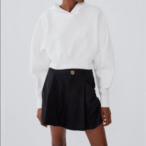 Zara Black High Waisted Loose Summer Shorts S